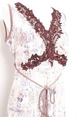 画像3: OZZ ANGELO / レース装飾刺繍ワンピース  ワイン Y-26-02-19-162-OO-OP-SZ-ZI (3)