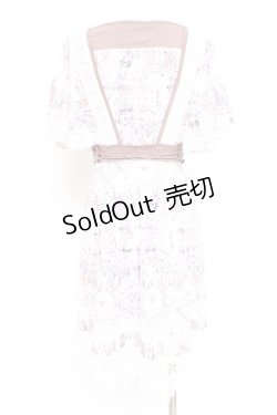 画像2: OZZ ANGELO / レース装飾刺繍ワンピース  モーブピンク Y-26-02-19-163-OO-OP-SZ-ZY