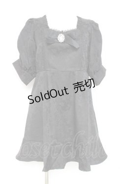 画像1: DearMyLove / ジャガードパワショルビジューワンピース M 黒 Y-26-02-19-165-EL-OP-SZ-ZS