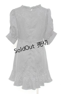 画像2: DearMyLove / ジャガードパワショルビジューワンピース M 黒 Y-26-02-19-165-EL-OP-SZ-ZS