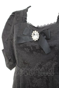 画像3: DearMyLove / ジャガードパワショルビジューワンピース M 黒 Y-26-02-19-165-EL-OP-SZ-ZY