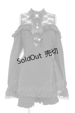 画像1: NoGenki / オフショルビジューブローチセットアップ XL 黒 Y-26-02-19-166-LO-OP-SZ-ZY