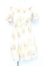 画像1: LIZ LISA / ひまわり柄ワンピース 0 オフ白 Y-26-02-19-173-LO-OP-SZ-ZS (1)