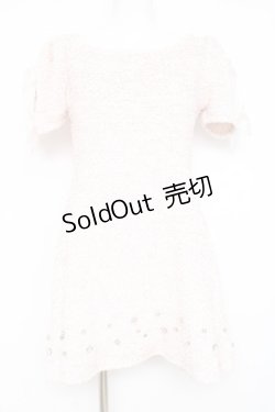 画像1: Swankiss / 裾ビジューツイードワンピース F ピンク Y-26-02-19-174-CA-OP-SZ-ZY