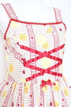 画像3: Shirley Temple / シトラスソーダジャンパースカート  シロ×アカ Y-26-02-19-175-ET-OP-SZ-ZY