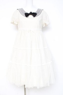 画像1: Emily Temple cute / ストライプカラーセーラーワンピース  生成り Y-26-02-19-176-ET-OP-SZ-ZY