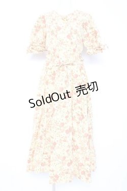 画像1: KETTY / フラワー柄ワンピース M イエロー Y-26-02-19-177-EL-OP-SZ-ZY