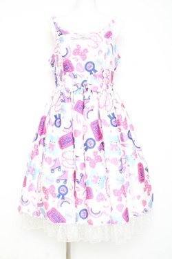 画像1: Angelic Pretty / Girly Stickerジャンパースカート  白 Y-26-02-19-178-AP-OP-SZ-ZY