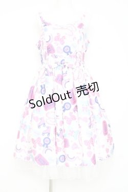 画像1: Angelic Pretty / Girly Stickerジャンパースカート  白 Y-26-02-19-178-AP-OP-SZ-ZY