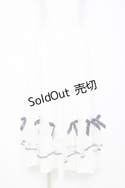 画像1: axes femme POETIQUE / マリンチュールリボンスカート M 白 Y-26-02-19-183-AX-SK-SZ-ZY