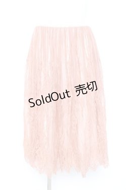 画像1: axes femme / レースサーキュラースカート M 淡ピンク Y-26-02-19-186-AX-SK-SZ-ZY