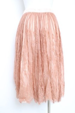 画像2: axes femme / レースサーキュラースカート M 淡ピンク Y-26-02-19-186-AX-SK-SZ-ZY