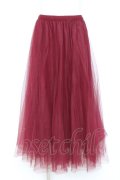 axes femme / ロングチュールスカート M ワイン Y-26-02-19-187-AX-SK-SZ-ZY