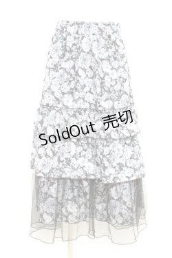 画像1: axes femme / フルールPTティアードスカート F 黒 Y-26-02-19-188-AX-SK-SZ-ZY