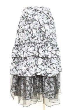 画像2: axes femme / フルールPTティアードスカート F 黒 Y-26-02-19-188-AX-SK-SZ-ZY