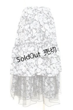 画像2: axes femme / フルールPTティアードスカート F 黒 Y-26-02-19-188-AX-SK-SZ-ZY