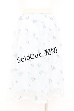 画像2: axes femme / 総刺繍ミディスカート M サックス Y-26-02-19-189-AX-SK-SZ-ZY