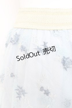 画像3: axes femme / 総刺繍ミディスカート M サックス Y-26-02-19-189-AX-SK-SZ-ZY