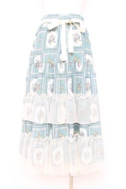 画像2: axes femme / フルーツアート柄スカート M グリーン Y-26-02-19-190-AX-SK-SZ-ZY