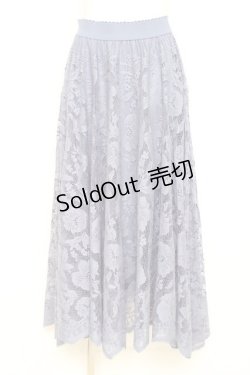 画像1: axes femme / レースサーキュラースカート M ブルー Y-26-02-19-191-AX-SK-SZ-ZY