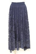 axes femme / レースサーキュラースカート F 紺 Y-26-02-19-192-AX-SK-SZ-ZY