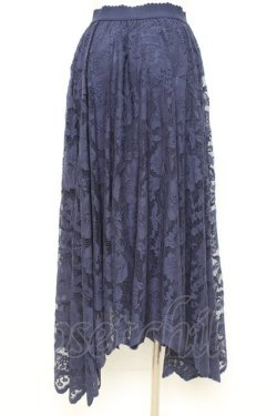 画像2: axes femme / レースサーキュラースカート F 紺 Y-26-02-19-192-AX-SK-SZ-ZY