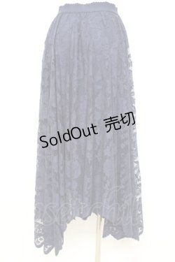 画像2: axes femme / レースサーキュラースカート F 紺 Y-26-02-19-192-AX-SK-SZ-ZY