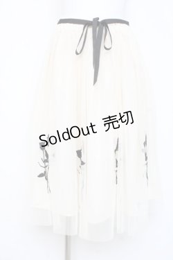 画像1: an another angelus / ローズ刺繍チュールスカート F 生成り Y-26-02-19-195-CA-SK-SZ-ZY
