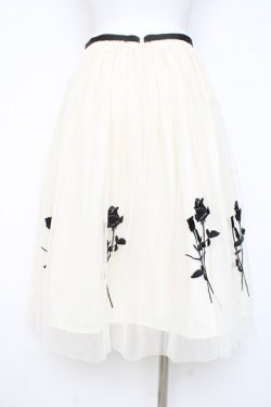 画像2: an another angelus / ローズ刺繍チュールスカート F 生成り Y-26-02-19-195-CA-SK-SZ-ZY