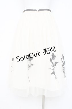 画像2: an another angelus / ローズ刺繍チュールスカート F 生成り Y-26-02-19-195-CA-SK-SZ-ZY