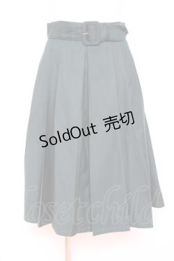 画像1: F i.n.t / 太ベルト付きレトロプリーツスカート F グリーン Y-26-02-19-196-CA-SK-SZ-ZI