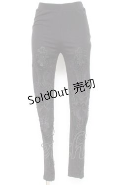 画像1: PUNK RAVE / Goth decal leggings S ブラック Y-26-02-19-200-PU-PA-SZ-ZY