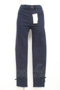 axes femme / 裾レースアップレギンスパンツ L 紺 Y-26-02-19-201-AX-PA-SZ-ZY
