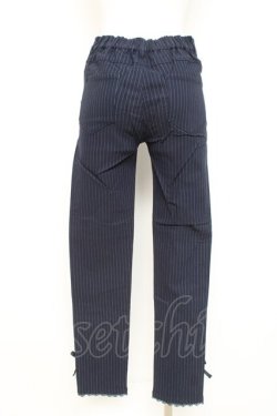 画像2: axes femme / 裾レースアップレギンスパンツ L 紺 Y-26-02-19-201-AX-PA-SZ-ZY