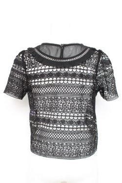 画像2: axes femme kawaii / 総ースブラウス  黒 Y-26-02-19-023-AX-BL-SZ-ZY