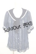 axes femme kawaii / 2WAYセーラーブラウス M 紺 Y-26-02-21-043-AX-BL-SZ-ZY
