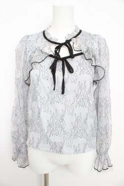 画像1: Bubbles / ダブルリボンレースアンサンブル F サックス Y-26-02-21-047-CA-TO-SZ-ZY