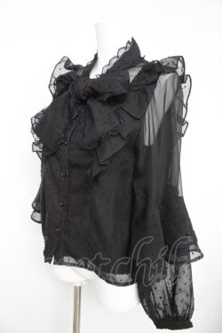 画像3: Rojita / ラッフルスリーブドビードットブラウス F 黒 Y-26-02-21-052-LO-BL-SZ-ZY