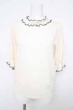 画像1: Fi.n.t / 配色メローカットトップス F アイボリー Y-26-02-21-061-CA-TO-SZ-ZY