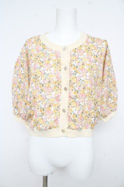 画像1: Fi.n.t / アートフラワー柄カーディガン F イエロー Y-26-02-21-062-CA-TO-SZ-ZY