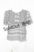 axes femme kawaii / 総ースブラウス M 黒 Y-26-02-21-063-AX-BL-SZ-ZI