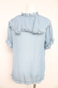 画像2: axes femme / ビッグフリルフェミニンブラウス M サックス Y-26-02-21-064-AX-BL-SZ-ZY