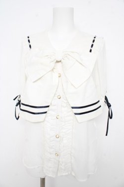 画像1: axes femme kawaii / ビッグリボンセーラーブラウス M 紺 Y-26-02-21-065-AX-BL-SZ-ZY