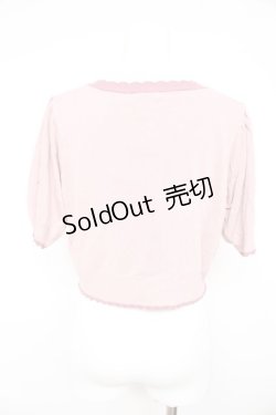 画像2: axes femme kawaii / クマ柄半袖ニットカーディガン M ピンク Y-26-02-21-066-AX-TO-SZ-ZY