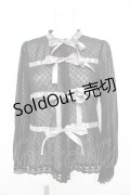 axes femme kawaii / ドットリボンブラウス M 黒 Y-26-02-21-069-AX-BL-SZ-ZY
