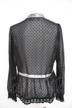 画像2: axes femme kawaii / ドットリボンブラウス M 黒 Y-26-02-21-069-AX-BL-SZ-ZY