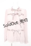 axes femme kawaii / ドットリボンブラウス M アワピンク Y-26-02-21-070-AX-BL-SZ-ZY
