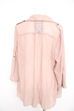 画像2: axes femme / レースエンボストレンチ風ジャケット M 淡ピンク Y-26-02-21-071-AX-TO-SZ-ZY