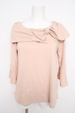 画像1: axes femme / リボンカラープルオーバー M 淡ピンク Y-26-02-21-072-AX-TO-SZ-ZY
