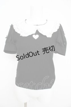 画像1: Ank Rouge / ハートくり抜きリボパフトップス M 黒 Y-26-02-21-074-CA-TO-SZ-ZY
